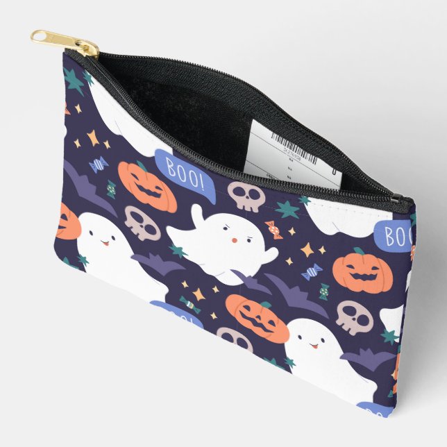 Cute and Spooky Halloween Accessory Pouch (Open)