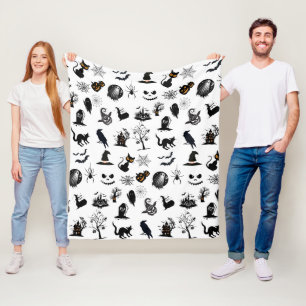 Cute and Spooky Halloween Fleece Blanket