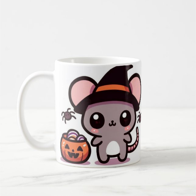 Cute and spooky Halloween illustration featuring a Coffee Mug (Left)