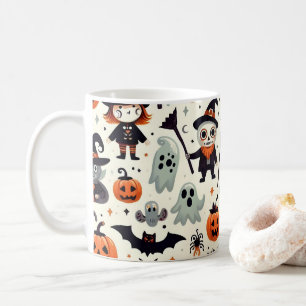 Cute and Spooky Halloween Pattern Mug
