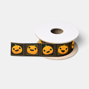 Cute and Spooky Halloween Pumpkins Ribbon Satin Ribbon