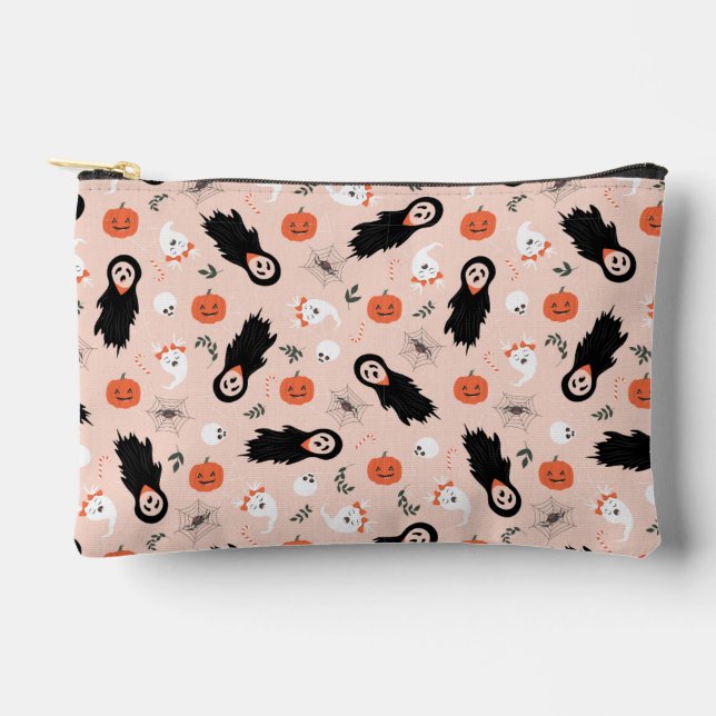 Cute and Spooky Halloween Themed Accessory Pouch (Front)