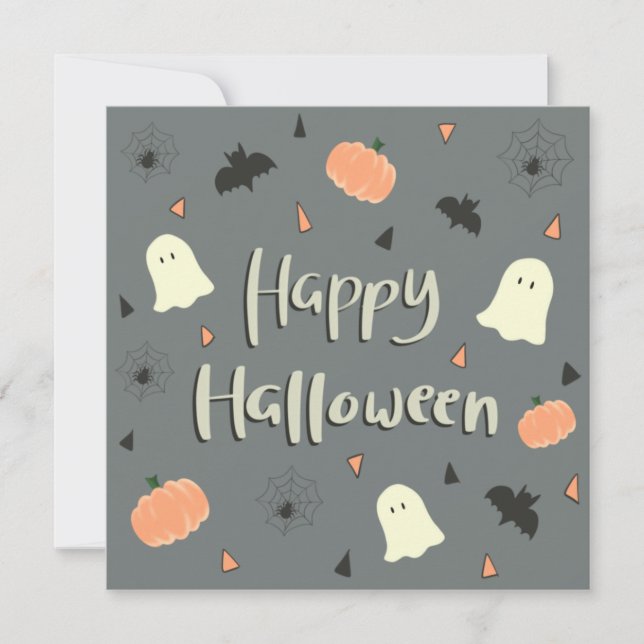 Cute and Spooky Happy Halloween Announcement (Front)