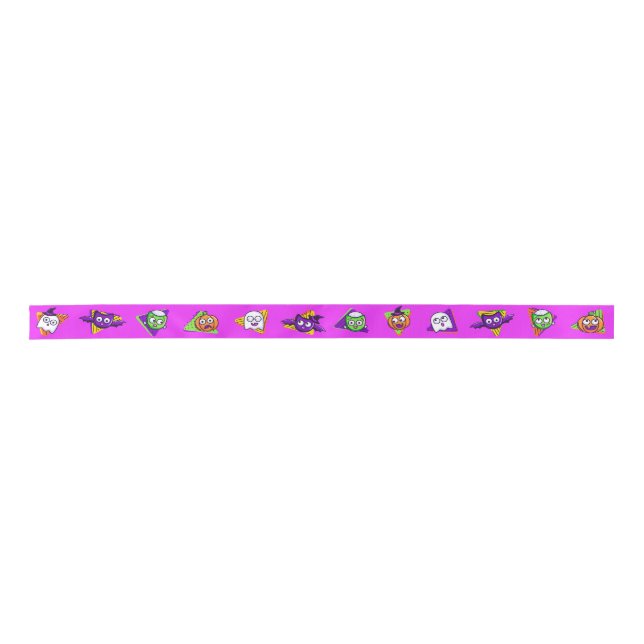 Cute and Spooky Ribbon - purple Satin Ribbon (Front)