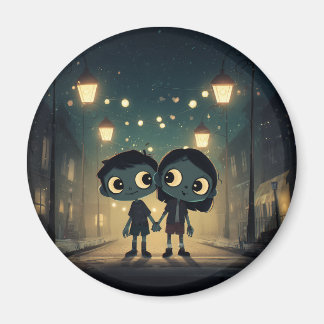 Cute and Spooky Zombies in Love - Magnet
