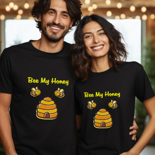 Cute and Sweet Bee My Honey Beehive Dark Colour T-Shirt