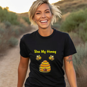 Cute and Sweet Bee My Honey Beehive Dark Colour T-Shirt