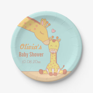 Cute and Sweet Giraffe Baby Shower Supplies Paper Plate
