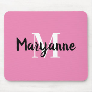 Cute and Trendy Minimalist Monogrammed First Name  Mouse Pad