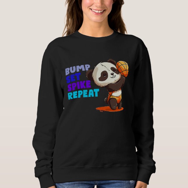 Cute and  Volleyball Baby Panda Sweatshirt (Front)
