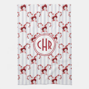 Cute and Whimsical Candy Cane Tea Towel