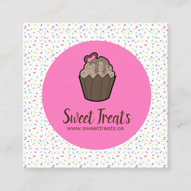 Cute and Whimsical Cupcake Bakery Business Cards (Front)