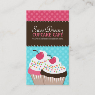 Cute and Whimsical Cupcake Bakery Business Cards