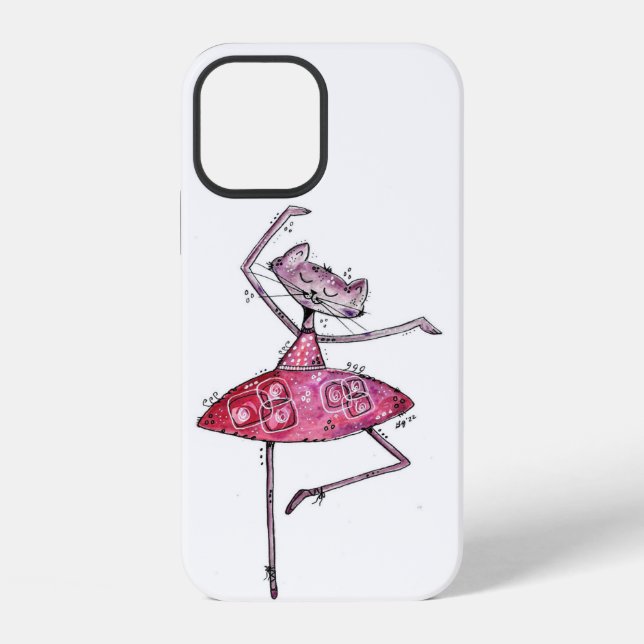 Cute and Whimsical Dancing Cat iPhone Case (Back)