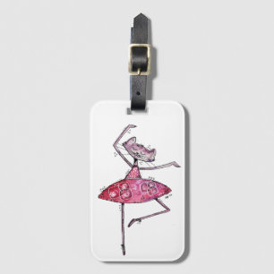 Cute and Whimsical Dancing Cat Luggage Tag