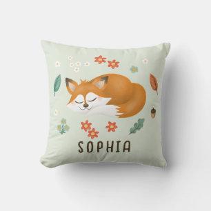 Cute and Whimsical Forest Fox Fall Cushion