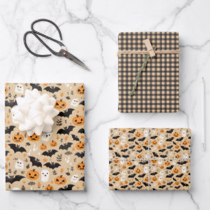 Cute and Whimsical Halloween Wrapping Paper Sheet