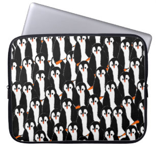 Cute and Whimsical Piles of Penguins Laptop Sleeve