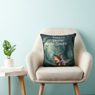 Cute and Witchy Halloween Capybara Cushion