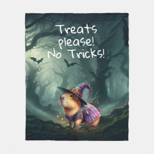 Cute and Witchy Halloween Capybara  Fleece Blanket