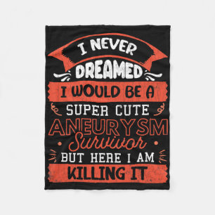 Cute Aneurysm Survivor Brain Surgery Awareness Gra Fleece Blanket
