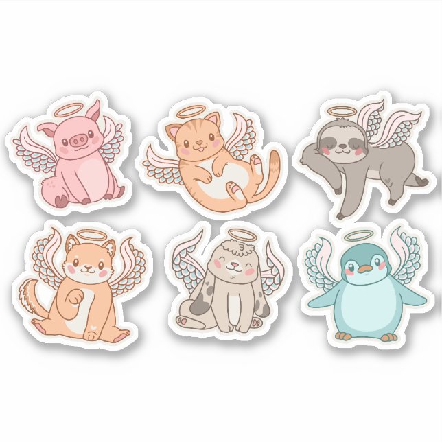 CUTE ANGEL ANIMALS CHARACTERS SET  (Front)