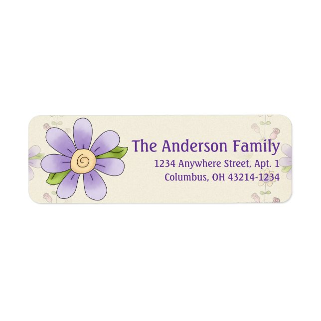 Cute Angel Antics Whimsy Flower Address Labels 2 (Front)