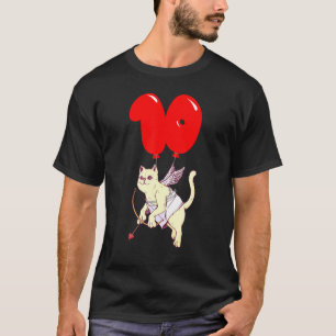 Cute Angel Cat 10th Birthday Kids Balloon Party T-Shirt