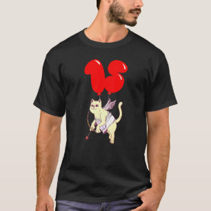 Cute Angel Cat 15th Birthday Kids Balloon Party T-Shirt