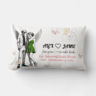 Cute Angel Cherub Couple Throw Pillow