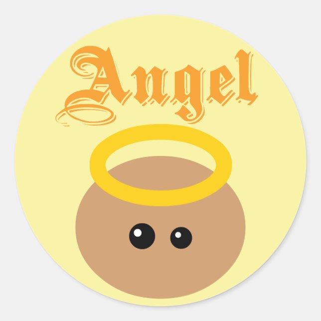 Cute Angel Classic Round Sticker (Front)
