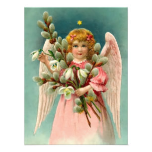 Cute Angel In Pink Dress Photo Print