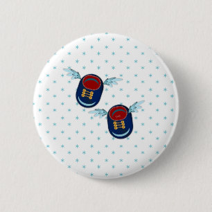 Cute angel little shoes 6 cm round badge
