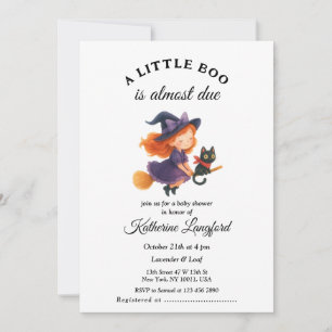 Cute Angel on the Way Halloween Baby Shower Invitation