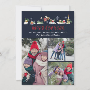 Cute Angel Peace on Earth Photo New Year 3 Photos Holiday Card