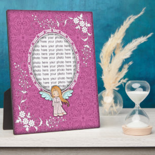 Cute Angel PInk Custom Photo Plaque for Girls