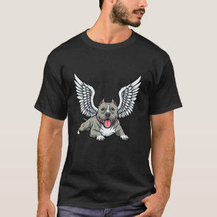 Cute Angel Pitbull Wings Dog Lover Design T-Shirt