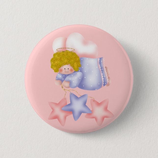 Cute Angel Star 1 6 Cm Round Badge (Front)