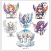Cute angels Custom-Cut Vinyl Sticker