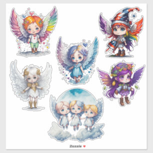 Cute angels Custom-Cut Vinyl Sticker