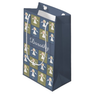 Cute Angels Personalised Name Gift Wrapping Small Gift Bag
