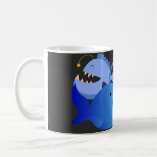 Cute Anglerfish Duo   Funny Deep Sea Fish Coffee Mug