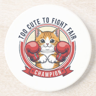 Cute Angry Cat Champion Coaster
