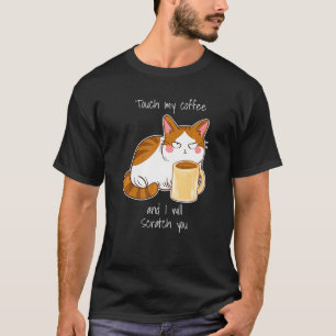 Cute Angry Cat Coffee Monday Caffeine T-Shirt