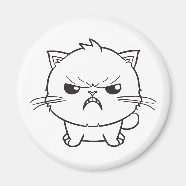Cute angry cat hissing. magnet (Front)