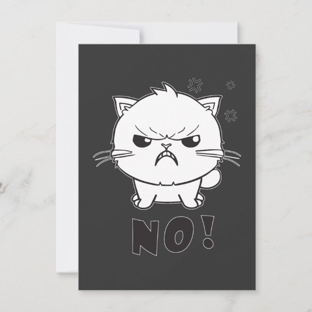 Cute angry cat hissing No. Card (Front)