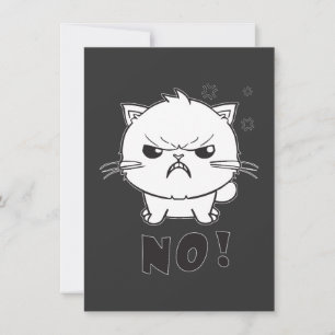 Cute angry cat hissing No. Card