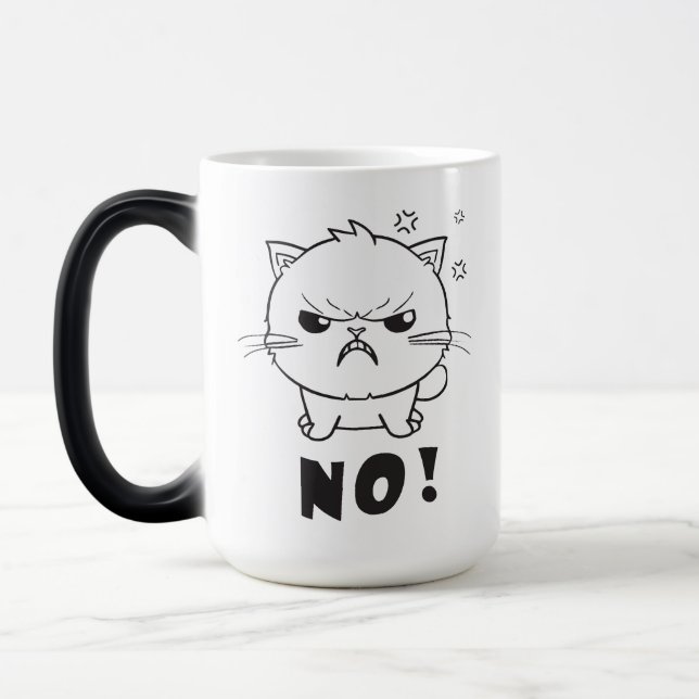 Cute angry cat hissing No. Magic Mug (Left)