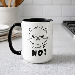 Cute angry cat hissing No. Mug
