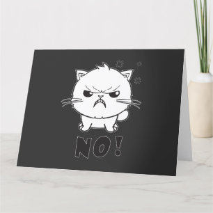 Cute angry cat hissing No. Thank You Card